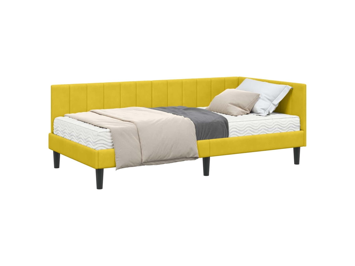 Syfax™ Estructura De Cama Esquina Con Colchón 2 Pcs Amarillo
