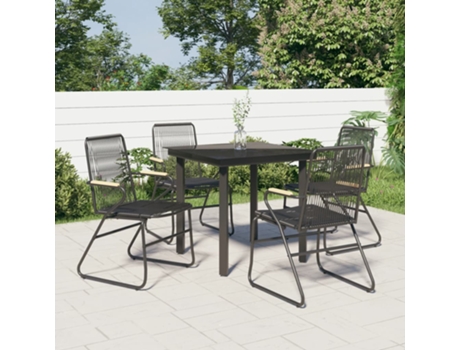 Conjunto de Comida VIDAXL para jardín (Negro - Acero - 80 cm)