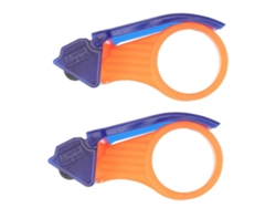 Dispensador manual de cinta adhesiva (2 unidades) con mango ergonómico y cortador de acero inoxidable para cerrar cajas.