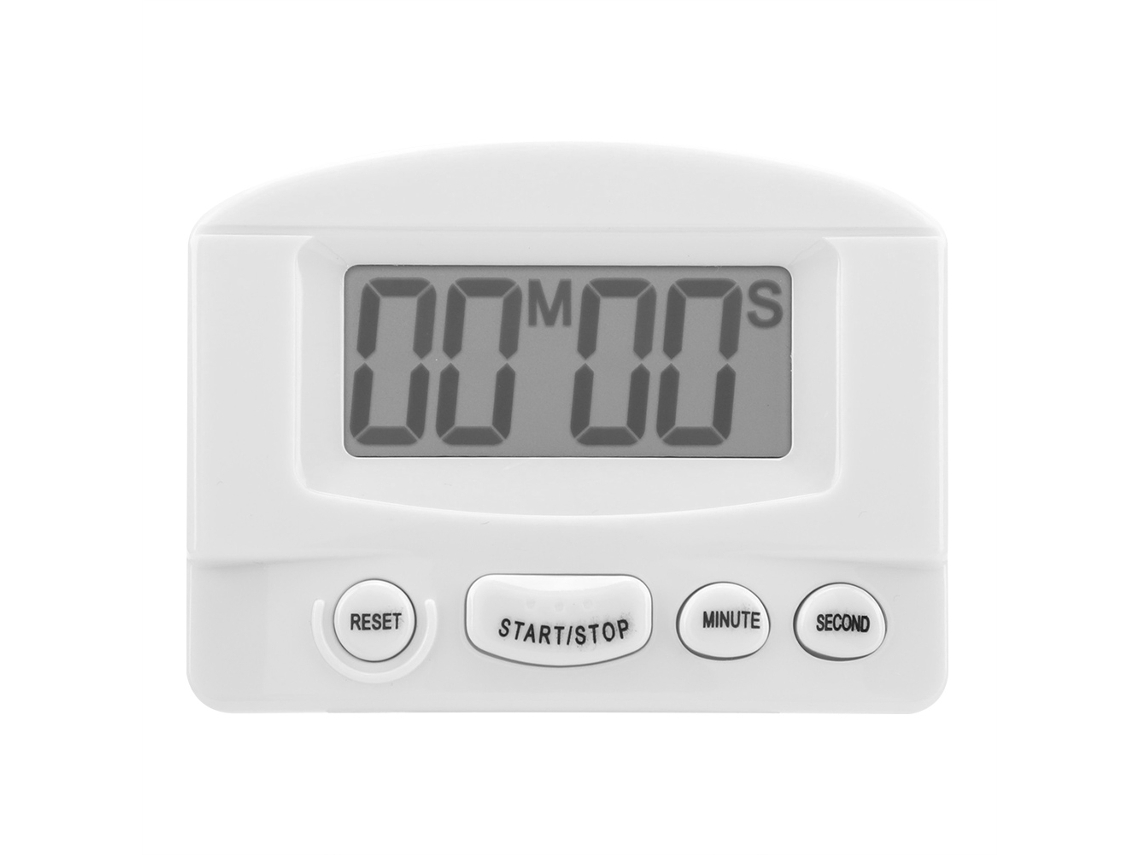 Temporizador de cocina digital LCD para cocina y horno, reloj electrónico con alarma, color blanco