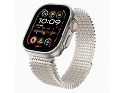 Bracelete Para Apple Watch 46/49/45/44mm - Aço Inoxidável Magnético Com Estrutura Molecular Starlight