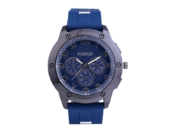 Reloj De Pulsera De Cuarzo Informal Para Hombre Con Correa De Silicona Y Esfera Redonda Azul Marino.