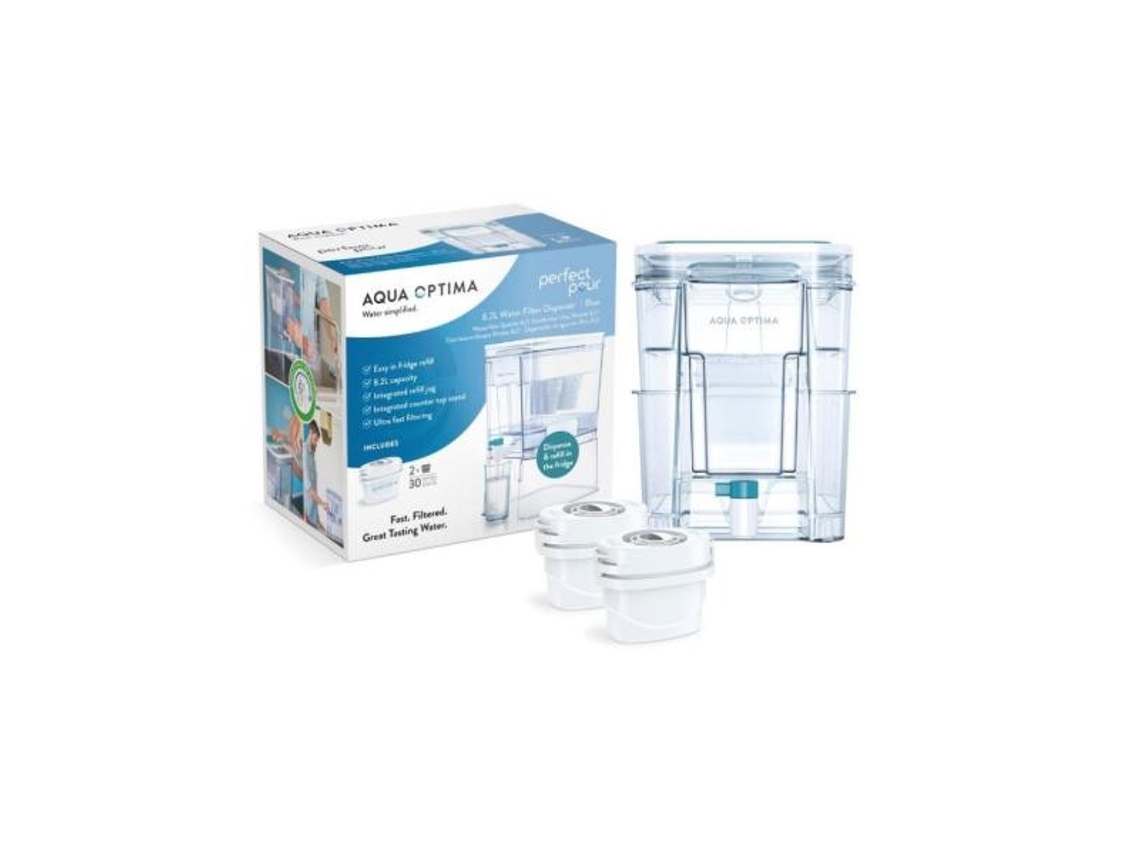 Tanque de agua filtrada Laica de 8,2 l con 2 filtros para refrigerador o encimera WD1000 Aqua Optima