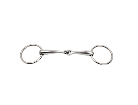 Bocado de caballo de 2 anillas con articulación de acero inoxidable HORKA