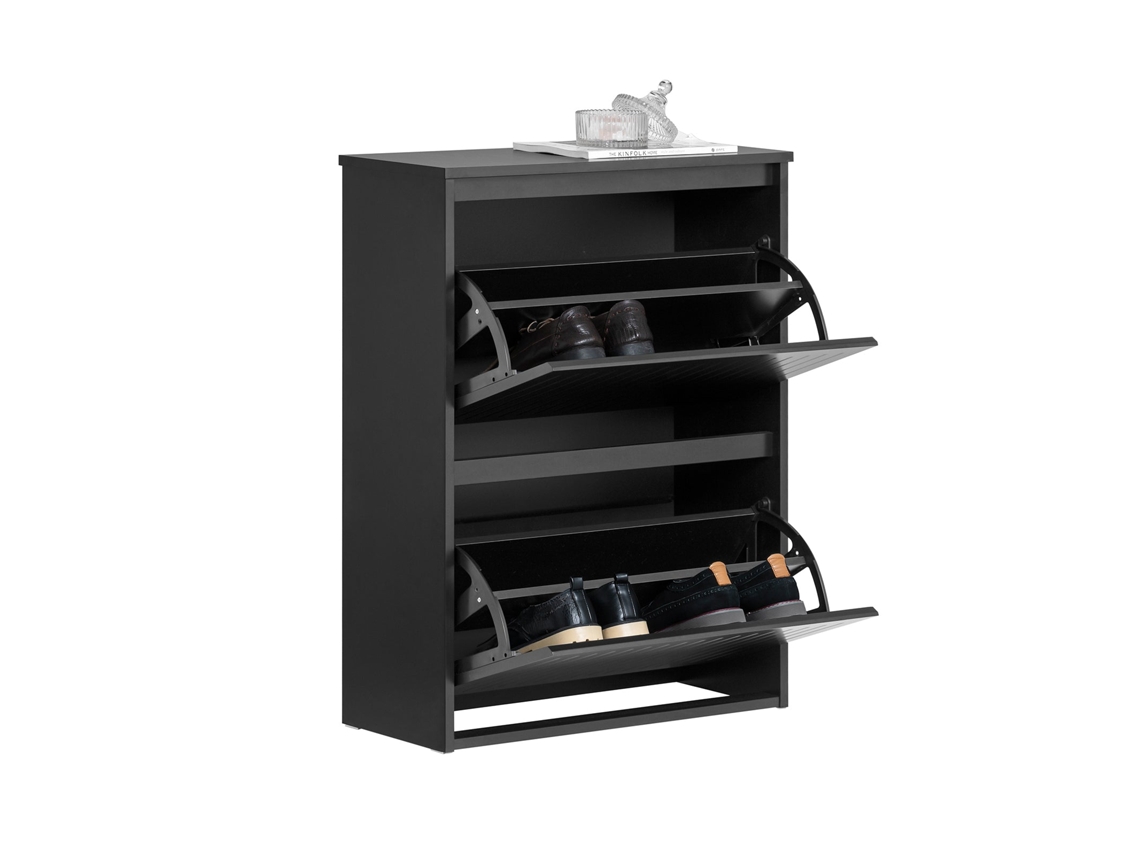 SOBUY FSR165-K-SCH Zapatero Con 2 Solapas Negro 61 X 26 X 81 Cm