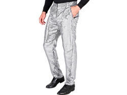 Pantalones plateado con lentejuelas para hombre