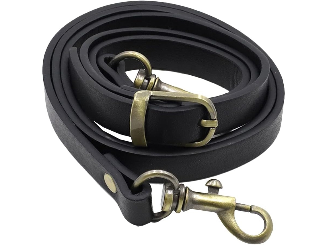 Correa De Hombro De Repuesto Para Paquete, 120 Cm, En Pu Negro Con Hebilla.