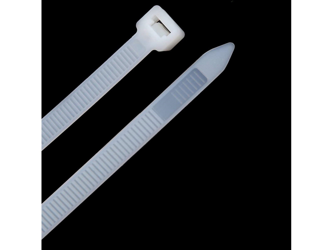 100 grapas de nailon autoblocantes de alta resistencia, 5 x 300 mm, color blanco
