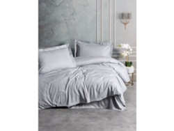 Juego De Cama - Funda Nórdica 220 X 240 + 2 Fundas De Almohada 60 X 60 - Satén De Algodón - Gris