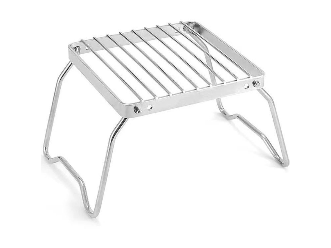 Soporte para estufa de exterior, altura ajustable, escurridor de platos de acero inoxidable