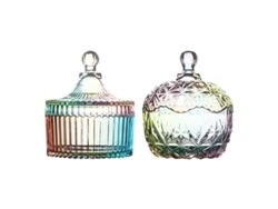2 Tarros De Cristal Para Dulces.
