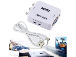Conversor De Vídeo Av Para Vga Adaptador Com Áudio Plug And Play Alta Definição