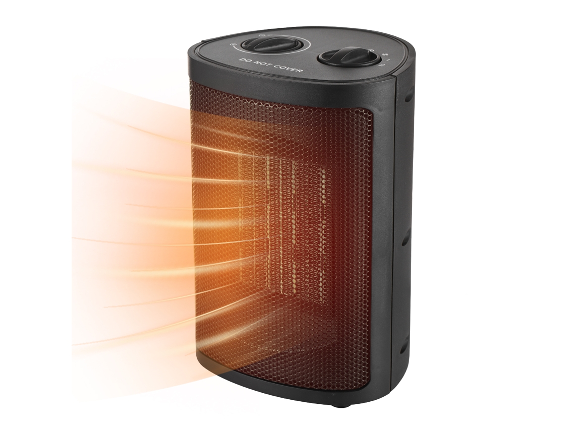 Calefactor Portátil De 1500 W Con 2 Modos De Calefacción, Termostato Ajustable Y Apagado Automático Anticaída.