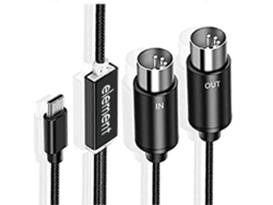Cable MIDI a USB-C, convertidor MIDI USB con luz indicadora