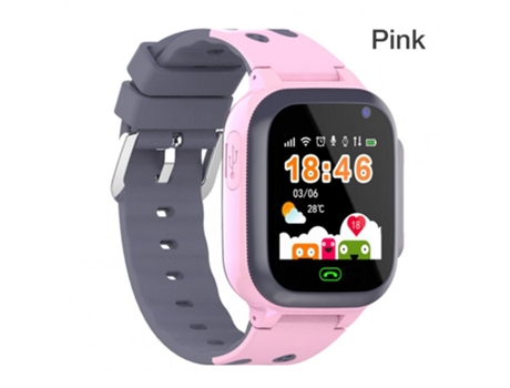 Smartwatch Impermeable para bebés con tarjeta SIM de posicionamiento GPS con aplicación de luz de respiración Teléfono USB Rosa