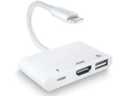 Unitrox 3 Em 1 Adaptador Hdmi Otg Digital Av 1080p, Usb Otg Fêmea, Carregamento, Suporta Usb/stick Etc, Para Phone11 Etc Branco Bestvite