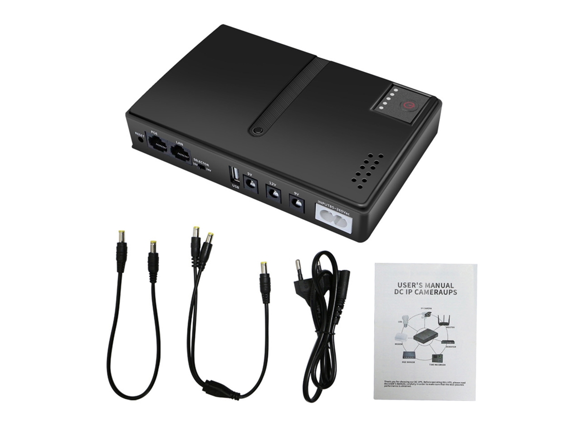 Ups De 10400 Mah Y 36 W Con 6 Tomas De Corriente, Fuente De Alimentación De Respaldo Para Router/cámara (enchufe Europeo).