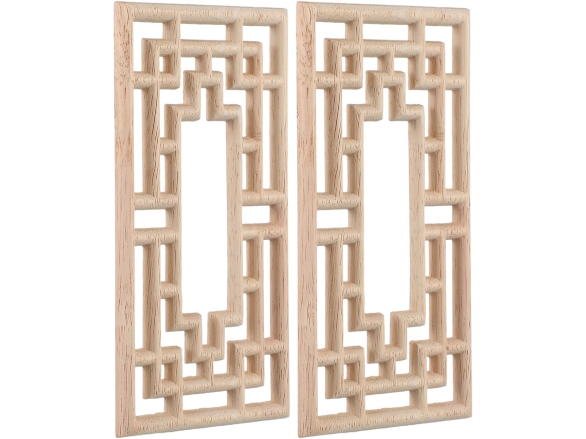 2 Piezas De Puerta, Apliques, Muebles, Decoraciones De Esquina Talladas Sin Pintar Para