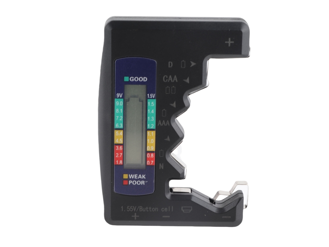 Medidor Digital Universal De Capacidad De Batería Para Pilas De Botón Cc Aa Aaa N 9v 1.5v - Negro