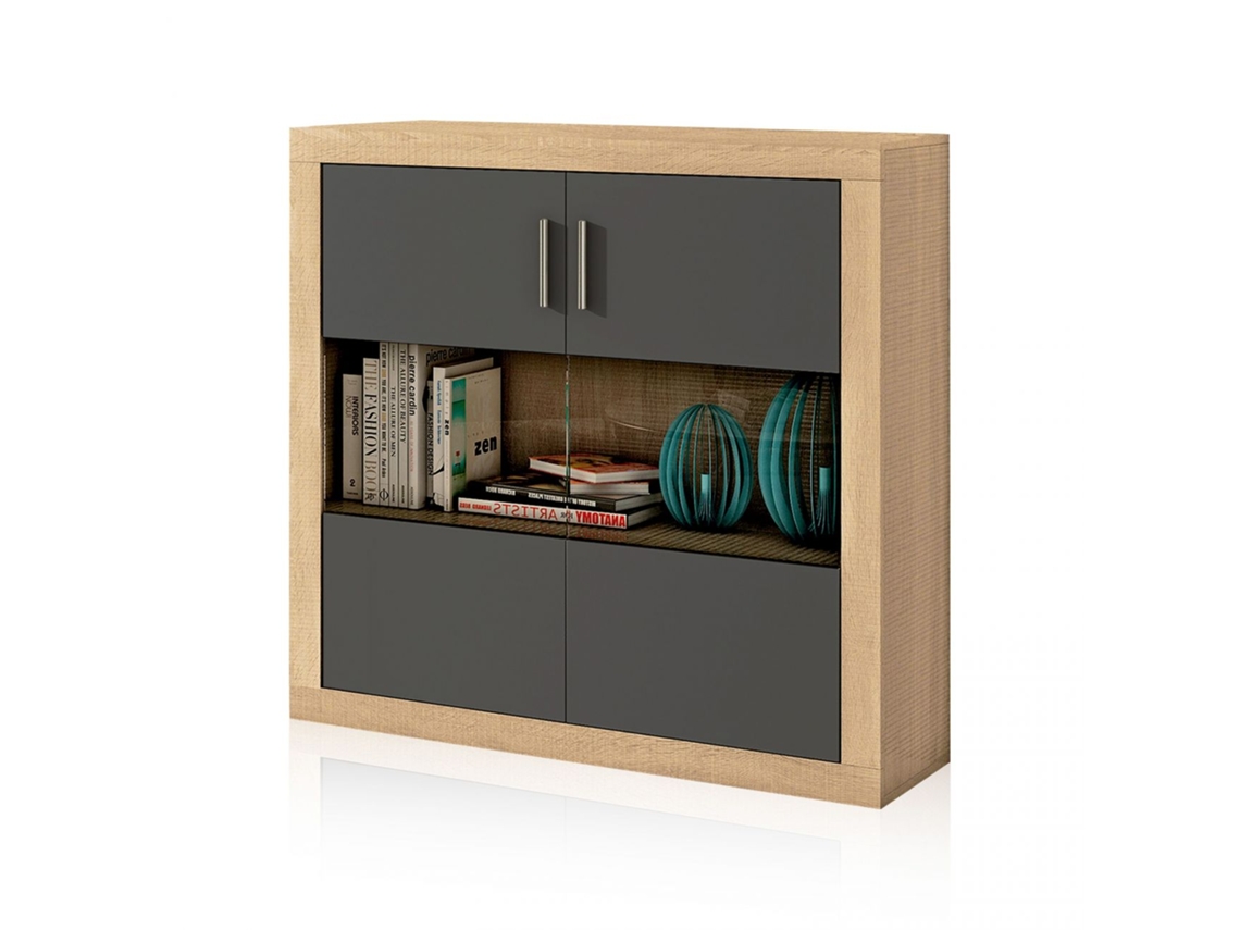 Bodeguero Nuka 2 puertas Cambria - Grafito 110 x 110 x 34,6 cm