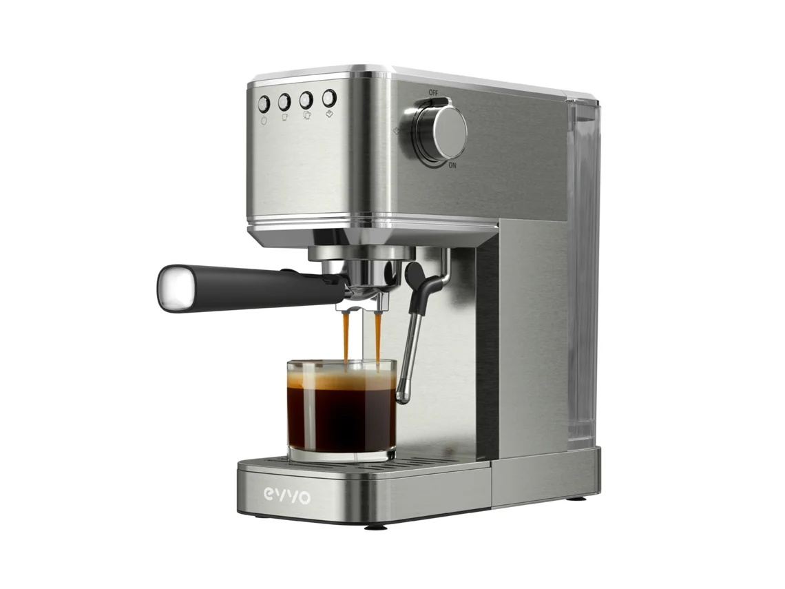 Evvo Cafetera Express Intensa 20. Cuerpo De Acero. 20 Bares De Presion. Espressos Y Capuccinos. 1350w. Doble Salida. Portafiltros. Depósito De 1.5 L