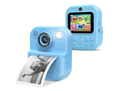 Cámara digital de impresión instantánea para niños Gertiz con juego de música y luz de flash azul