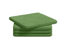Cojines para asiento, 4 unidades, verde claro, 40 x 40 x 3 cm, terciopelo, HARLANV1