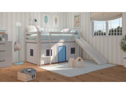 Cama Alta Infantil VENPRODIN Madera de Pino Blanco (108.5 x 98 x 198 cm)