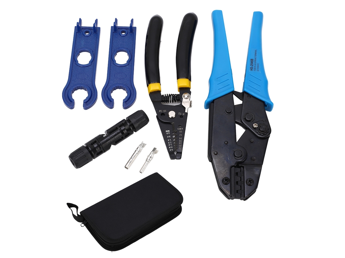 Kit De Herramientas De Crimpado Solar Multifunción Con Llave Y Accesorios Para Conexiones De Energía Solar Y Eólica