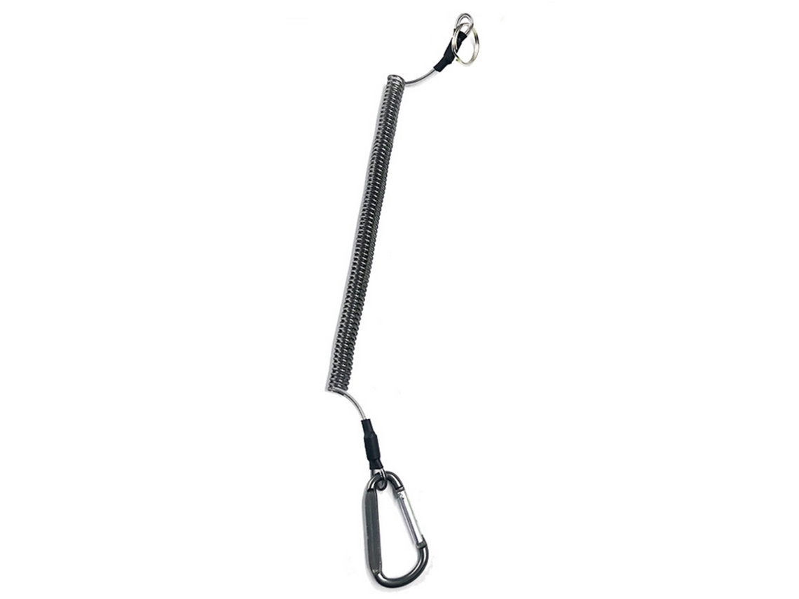 Cuerda De Pesca De 1,5 M Con Resorte Retráctil Y Hebilla De Seguridad, Accesorio Para Llavero De Tpu Y Acero Inoxidable.
