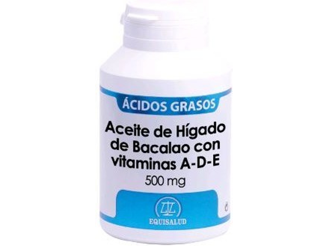 Complemento Alimentar EQUISALUD Aceite Higado De Baao Vitaminas A - D - E 500 Mg (180 Cápsulas)