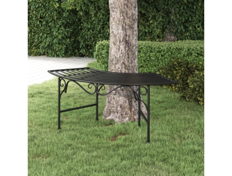 Banco de jardín VIDAXL Negro Acero (113x50.5x40.5 cm)