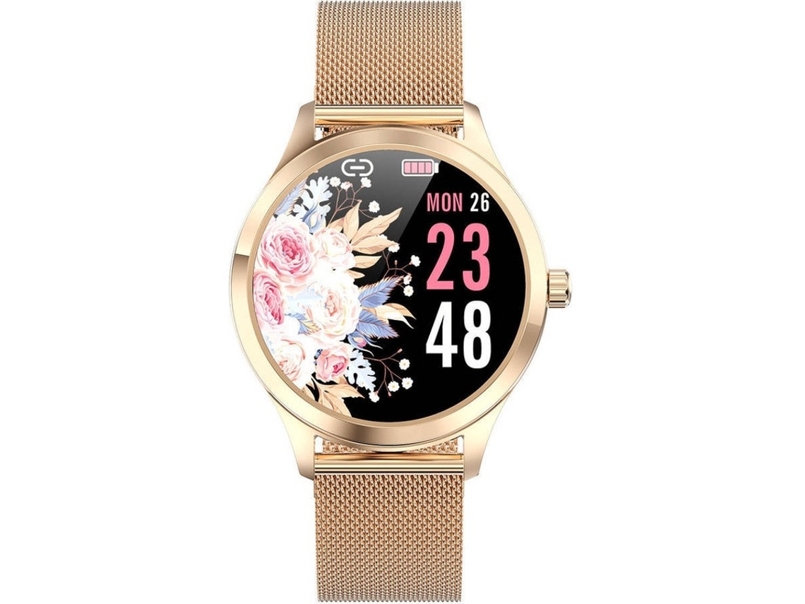 Reloj deportivo Bestvite para mujer, resistente al agua IP67, con monitor de presión arterial y frecuencia cardíaca para Android e iOS, dorado