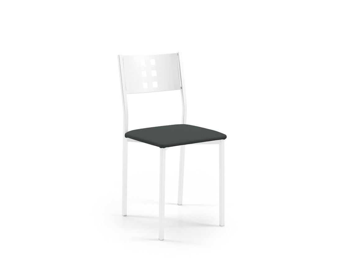 Cadeira de Cozinha Brancazamora 38x86x47cm Grafite Prateado FANMUEBLES