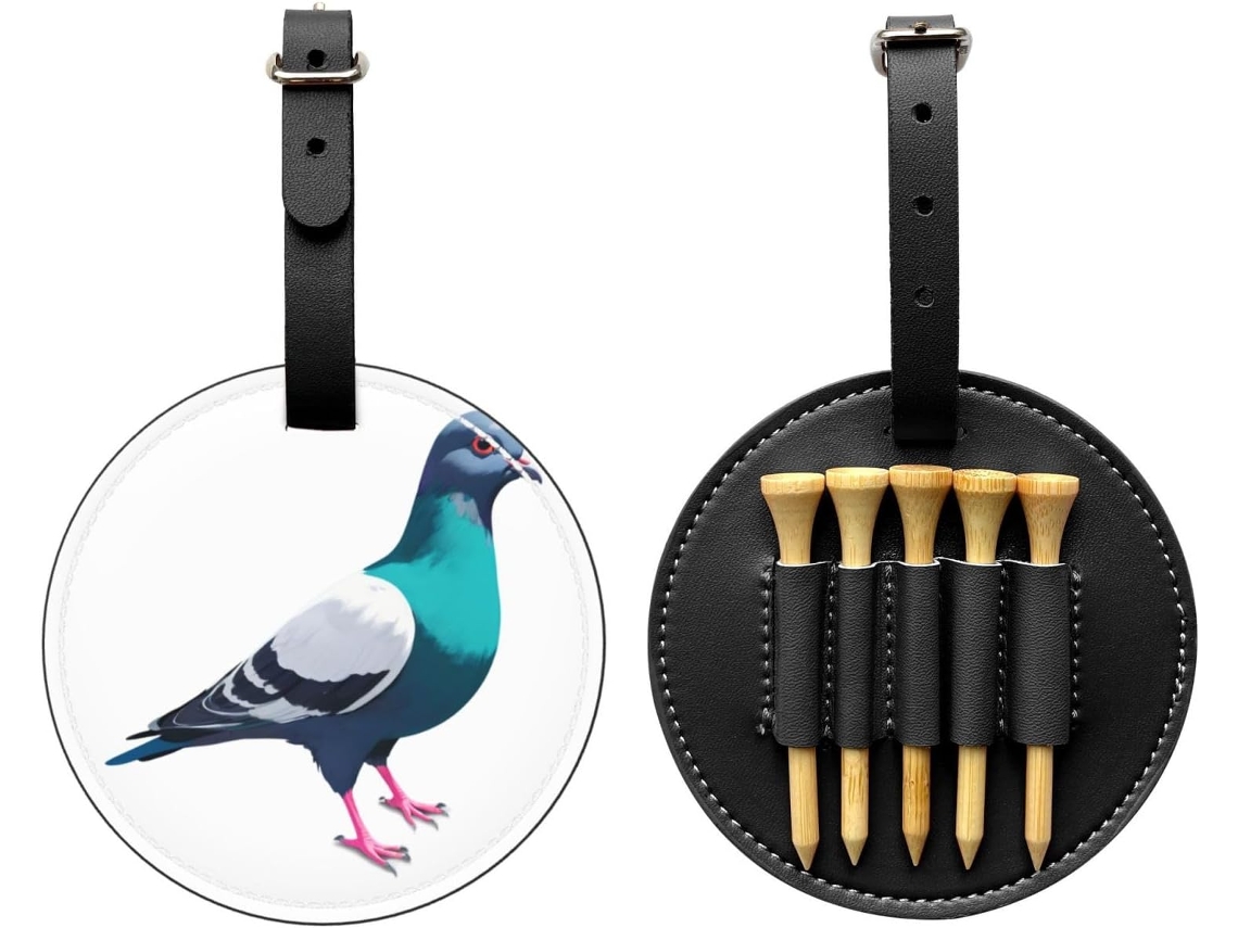 Bolsa para tees de golf Terrace Pigeon, negra, fácil de transportar | Sin marca