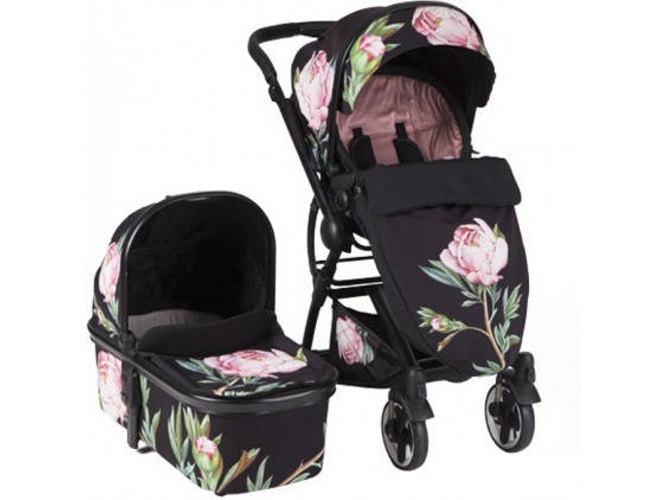 Carrito de Bebé Duo KIKKA BOO Duo Tender 2 Em 1 Flores Com Alcofa