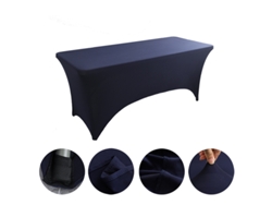 Mantel Rectangular Elástico De Spandex Para Bodas, Banquetes Y Fiestas (azul Oscuro/122x75x75cm) Gertiz