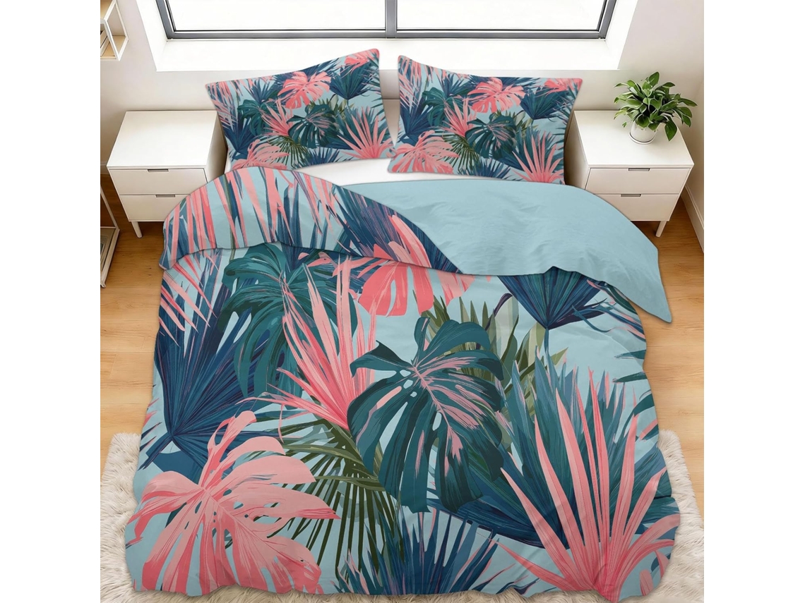 Juego Ropa Cama Estampado Funda Nórdica Diseño Juego Funda Almohada 200x200 Cm 200 X 65