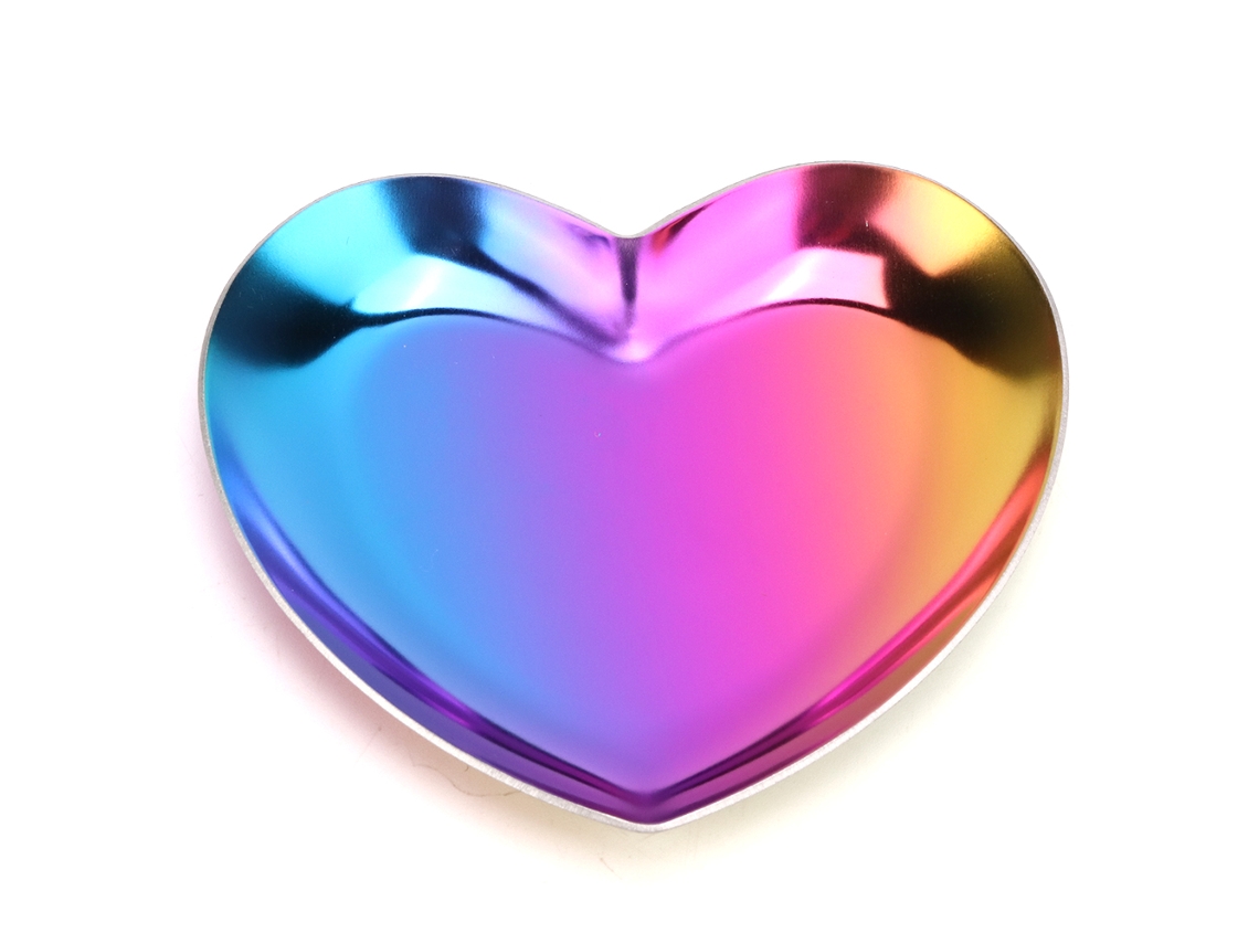 Plato para joyas en forma de corazón para guardar collares y anillos