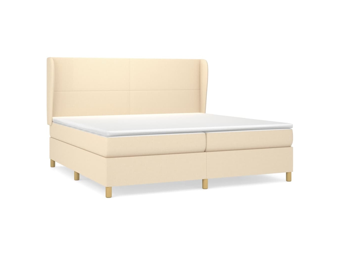 Maison Exclusive - Cama Box Spring Con Colchón Tela Color Crema 200x200 Cm