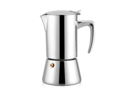 HYMNORA Cafetera italiana de acero inoxidable para uso doméstico, con mango resistente al calor y válvula de seguridad, fácil de usar, ideal para cocinas de i