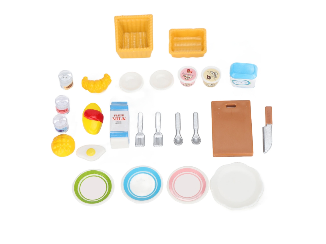 Mali conjunto de Utensílios de Cozinha em Miniatura 1:12 para Casinha de Boneca 25 Peças