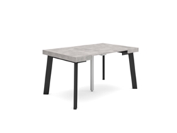 Mesa Consola extensible 140 Para 6 comensales Patas de madera Cemento