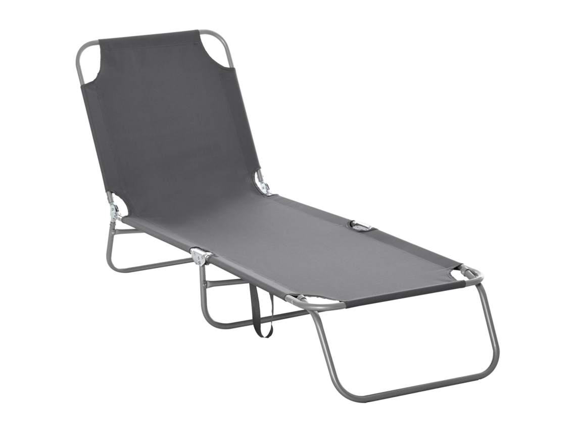 Tubo Jardín Plegable 5 Posiciones, 120kg, 187x55x24cm, Gris