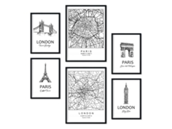 Set de 6 Pósters NACNIC París y Londres (A3, A4)