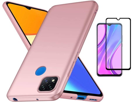Kit Carcasa y Protector Xiaomi Redmi 9C Full Cover Turtleshell Rosa