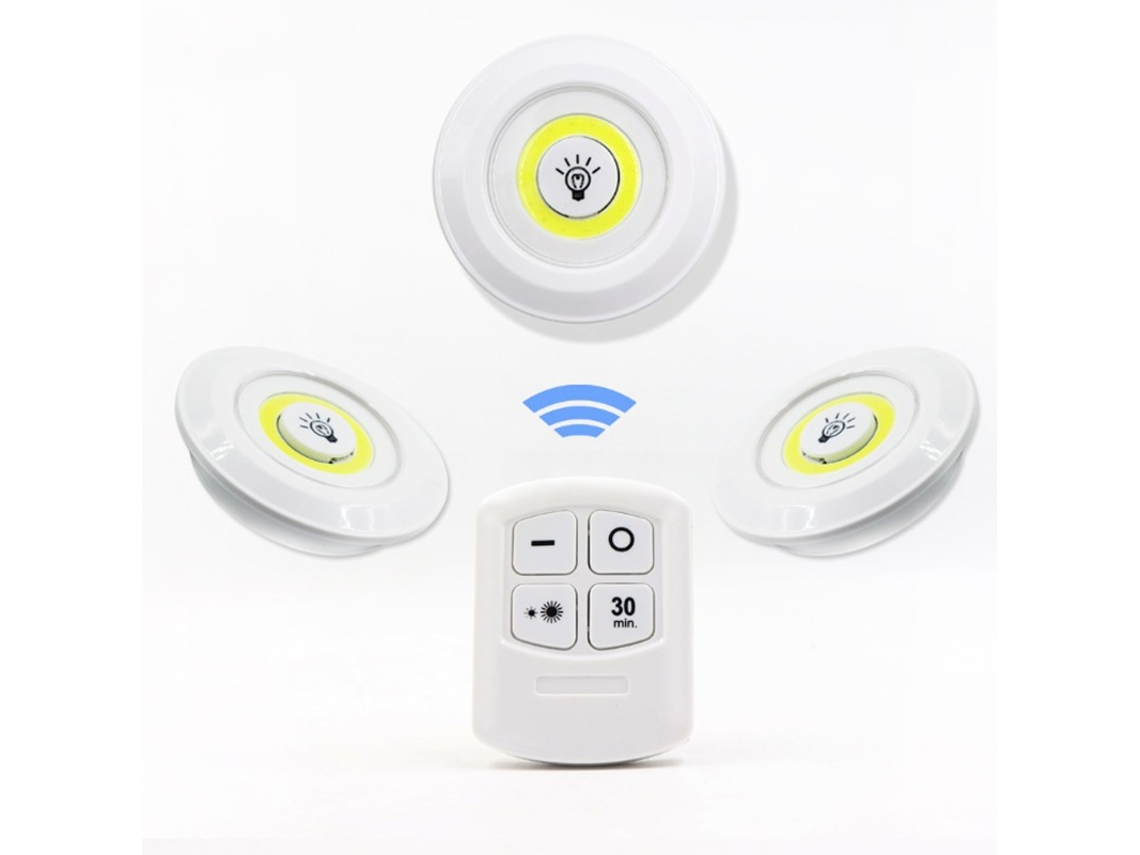 Lámparas Led - 3 Unidades - Lámparas De Presión - Regulables - Control Remoto - Autoadhesivas - Luz Led - Inalámbricas