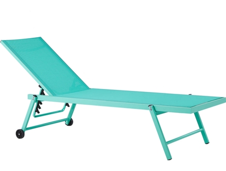 Tumbona reclinable de metal/textil trenzado verde turquesa BELIANI Portofino