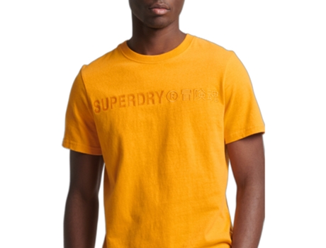 Camiseta para Hombre SUPERDRY (S - Algodón - Amarillo)