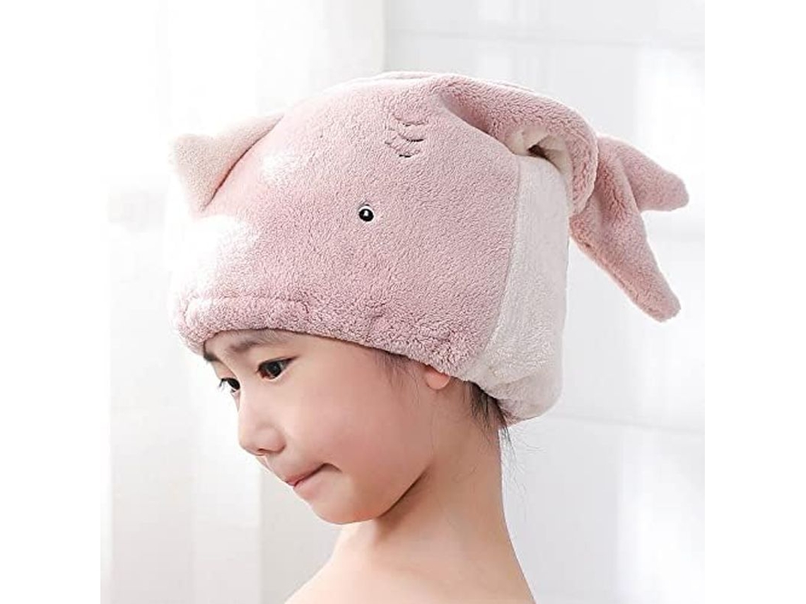 Toalla De Pelo Secante Para Niñas, Ideal Para Baño, Spa O Piscina. Material Suave Y Absorbente. Color Rosa.